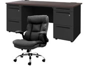 Netforce/�f�X�N�`�F�A�Z�b�g ����3�i W1600 �����f�X�N+�`�F�A ���~�u���b�N/LRD167BKDBRBK33