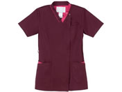 ナガイレーベン/女子スクラブ 診察衣 24-6983-0003 ボルドー+ピンク NEW SONG RF-5122(S)