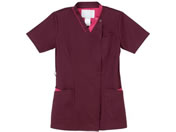 ナガイレーベン/女子スクラブ 診察衣 24-6983-0103 ボルドー+ピンク NEW SONG RF-5122(M)