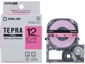 キングジム PRO用テープ パステル 12mm ピンク 黒文字 SC12P