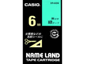 カシオ/ネームランド スタンダード 6mm 緑/黒文字/XR-6GN