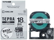 キングジム PRO用テープマットラベル 18mm 透明 黒文字 SB18T