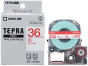 G)キングジム/テプラPRO用テープ 36mm 白/赤文字/SS36R
