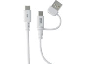�T�����T�v���C/USB2.0 Type-C�P�[�u�� C to A�ϊ��A�_�v�^�t�� PD60W �z���C�g/KU-CCP60ACC10W