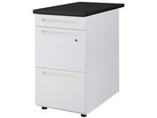 Netforce/ナッツ 脇机 3段 幅400mm ニューグレー×ブラック/LD-WD3-FW-NG-BK