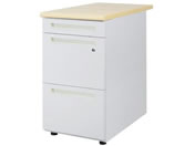 Netforce/ナッツ 脇机 3段 幅400mm ニューグレー×ナチュラル/LD-WD3-FW-NG-NA