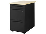 Netforce/ナッツ 脇机 3段 幅400mm ブラック×ナチュラル/LD-WD3B-FW-BKNA