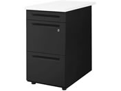 Netforce/ナッツ 脇机 3段 幅400mm ブラック×ホワイト/LD-WD3B-FW-BKWH