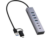 エレコム/USBハブ 7ポート A→C変換アダプター付 銀/U3HC-T070SV