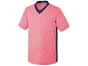 ルコックスポルティフ/ユニセックス VネックTシャツ 介護ユニフォーム 25-6529-0403 M UZL3201-90(ピンクXネイビ