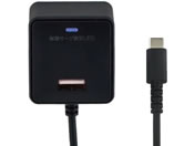 朝日電器/雷サージ付 TypeC直結式充電器 PD20W 1m Aポート