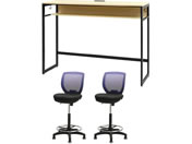 Netforce/�n�C�f�X�N1��+�n�C�`�F�A2�r �Z�b�g ��1500mm �Œ�r �L���X�^�[�r �f�X�N�`�F�A BK�~NA �`�F�A NV/HD1545CRHFLBNNV