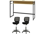 Netforce/�n�C�f�X�N1��+�n�C�`�F�A2�r �Z�b�g ��1500mm �Œ�r �L���X�^�[�r �f�X�N�`�F�A BK�~NA �`�F�A BK/HD1545CRHFLBNBK