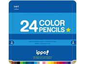 トンボ鉛筆 ippo!スライド缶入色鉛筆24色 プレーン ブルー