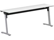 G)コクヨ/フラップテーブル カーム 棚付 ホワイト 脚銀 W1800×D450