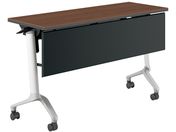 G)コクヨ/会議テーブル CONFEST 棚幕板付 ブラウン W1200×D450