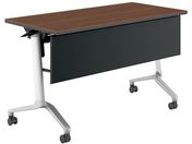G)コクヨ/会議テーブル CONFEST 棚幕板付 ブラウン W1200×D600