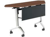 G)コクヨ/テーブル CONFEST 幕板付 ブラウン W1375×D450