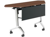 G)コクヨ/テーブル CONFEST 幕板付 ブラウン W1375×D450