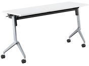 G)コクヨ/フラップテーブル リーフライン 棚付 ホワイト 脚銀 W1500×D450