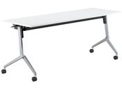 G)コクヨ/フラップテーブル リーフライン 棚付 ホワイト 脚銀 W1800×D600