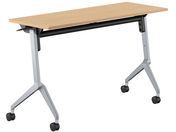 G)コクヨ/フラップテーブル リーフライン ナチュラルオーク 脚銀 W1200×D450