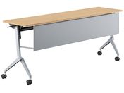 G)コクヨ/フラップテーブル リーフライン 幕板付 脚銀 W1800×D450