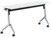 G)コクヨ/フラップテーブル リーフライン 棚付 ホワイト 脚銀 W1500×D450