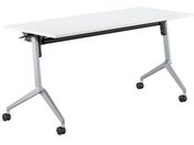 G)コクヨ/フラップテーブル リーフライン 棚付 ホワイト 脚銀 W1500×D600