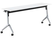 G)コクヨ/フラップテーブル リーフライン 棚付 ホワイト 脚銀 W1800×D450