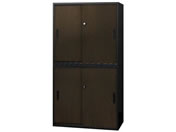 Netforce/イーセンブリー 書庫 2台セット 2段 シリンダー ダークブラウン