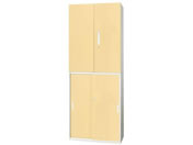 Netforce/イーセンブリー 書庫 2台セット 3段 シリンダー錠 ナチュラル