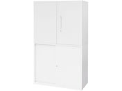 Netforce/イーセンブリー 書庫 2台セット 2段 シリンダー錠 ホワイト