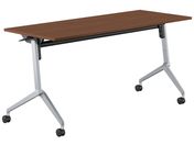 G)コクヨ/フラップテーブル リーフライン ウォルナット 脚銀 W1500×D600