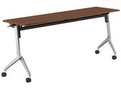 G)コクヨ/フラップテーブル リーフライン ウォルナット 脚銀 W1800×D450