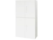 Netforce/イーセンブリー 書庫 2台セット 2段3段 シリンダー錠 ホワイト