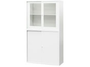 Netforce/イーセンブリー 書庫 2台セット 2段3段 シリンダー錠 ホワイト