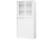 Netforce/イーセンブリー 書庫 2台セット 3段 シリンダー錠 ホワイト