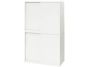 Netforce/イーセンブリー 引戸書庫 2台 セット H1500 2段 WH