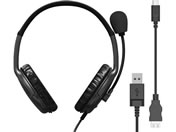 エレコム/ヘッドセット ステレオ 有線 USB接続 両耳/HS-HP28UCBK