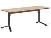 G)コクヨ/イニシア テーブル 角形 ナチュラル エッジ赤 W1800×D750