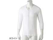 ケアファッション/7分袖ワンタッチシャツ(2枚組)(紳士) ホワイト LL