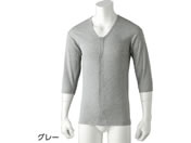 ケアファッション 7分袖ワンタッチシャツ(2枚組)(紳士) グレー M