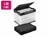 岐阜プラスチック工業/リス 折りコン 蓋有り 20L ブラック透明 5個