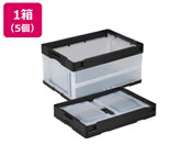 岐阜プラスチック工業/リス 折りコン 蓋無し 40L ブラック透明 5個