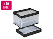 岐阜プラスチック工業/リス 折りコン 蓋無し 50L ブラック透明 5個