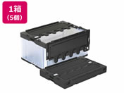 岐阜プラスチック工業/リス 折りコン 蓋有り 75L ブラック透明 5個