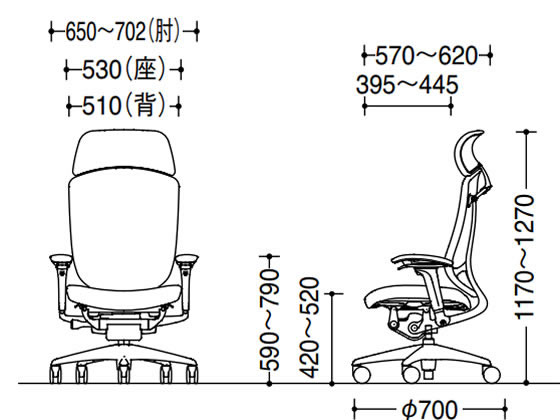 オカムラ コンテッサ2 ヘッドレスト付 座クッション ブラック CC87BR