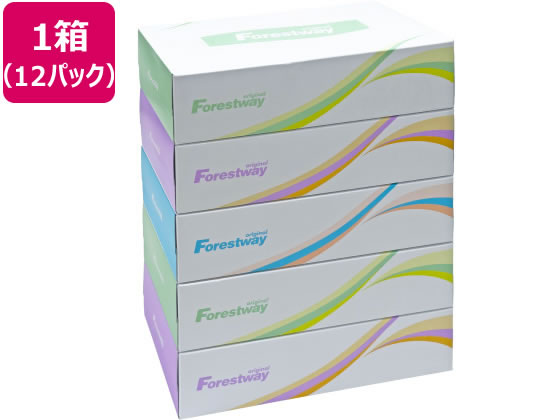 Forestway ティッシュペーパー ナチュラル 150組 5個×12パック