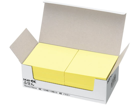 コクヨ ふせん〈K2〉75×75mm イエロー 10冊 K2メ-7575Y